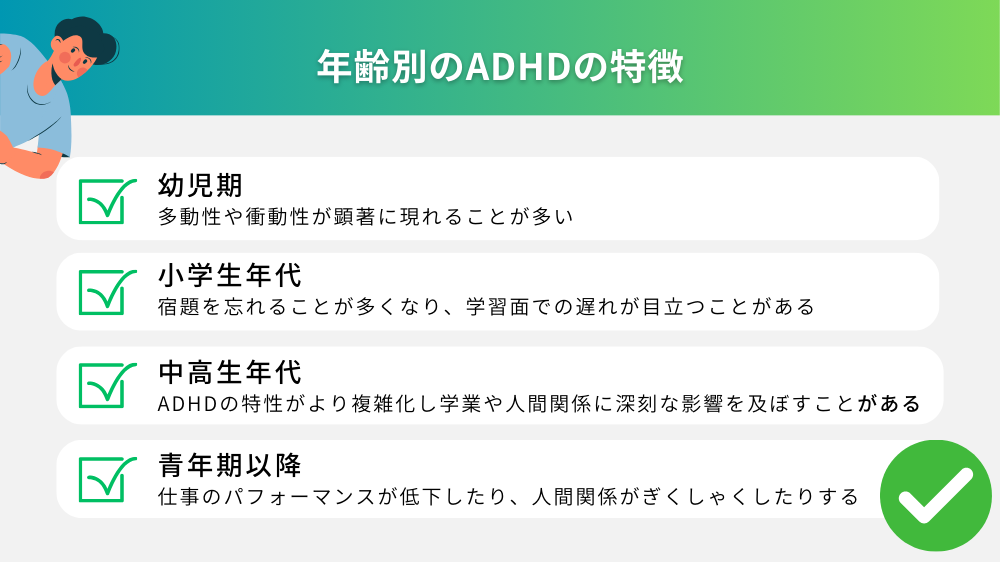 年齢別のADHDの特徴
