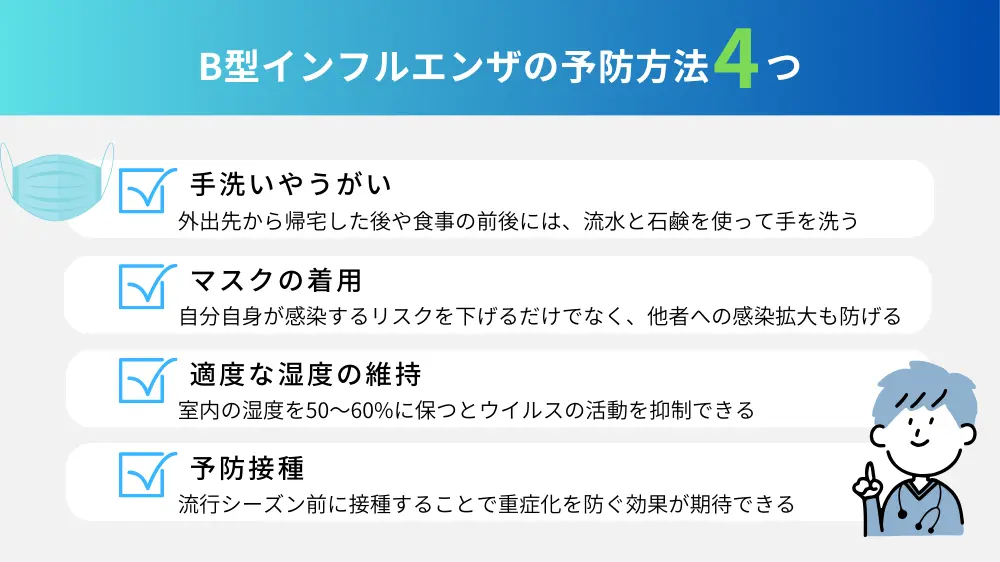 B型インフルエンザの感染を予防するために