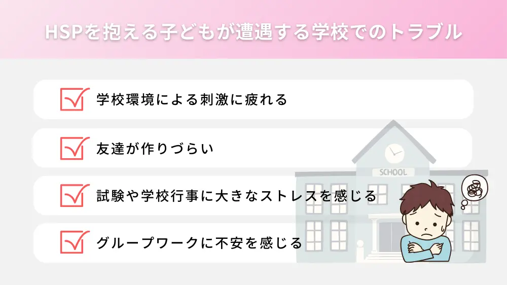 HSPを抱える子どもが遭遇する学校でのトラブル