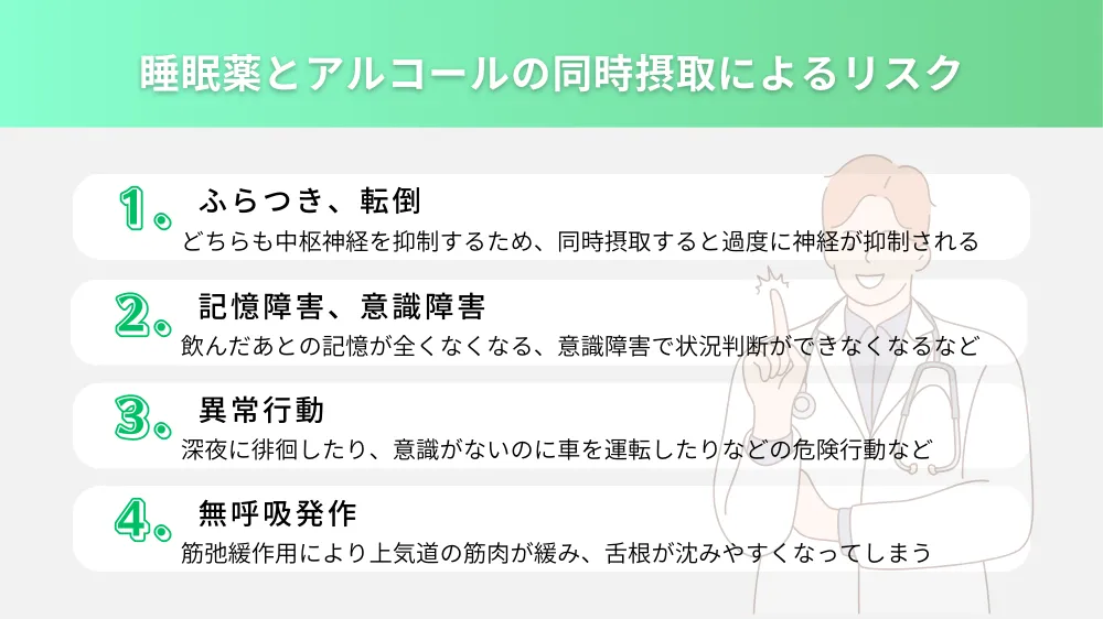 睡眠薬とアルコールの同時摂取によるリスク