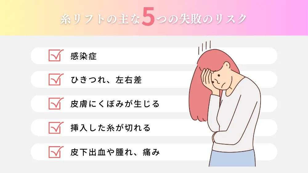 糸リフトの主な5つの失敗のリスク