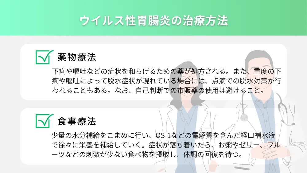 ウイルス性胃腸炎の治療方法