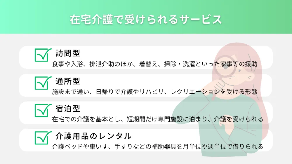 在宅介護で受けられるサービス