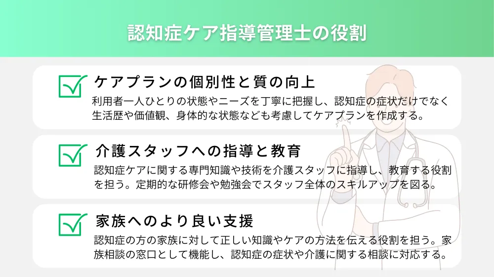 高齢者介護施設での認知症ケア指導管理士の役割