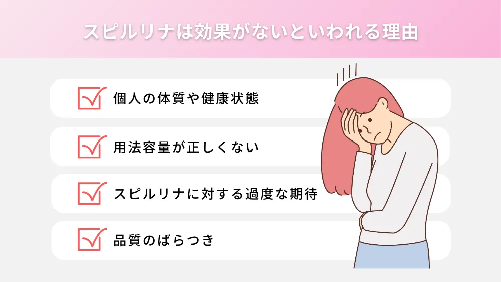 スピルリナは効果がないといわれる理由