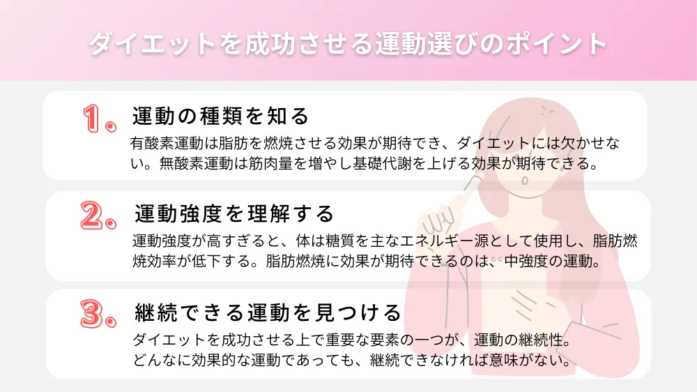 ダイエットを成功させる運動選びのポイント