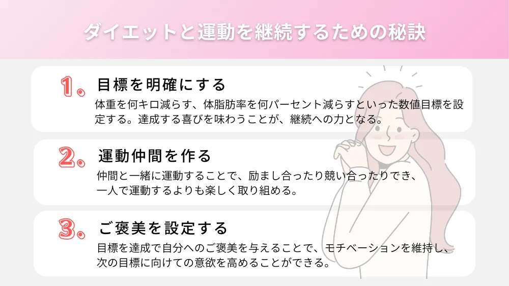 ダイエットと運動を継続するための秘訣