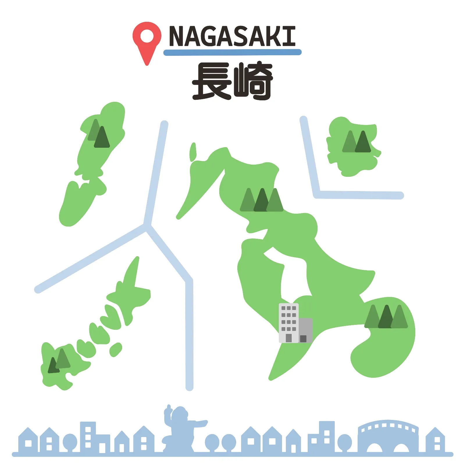 長崎県地図イラスト