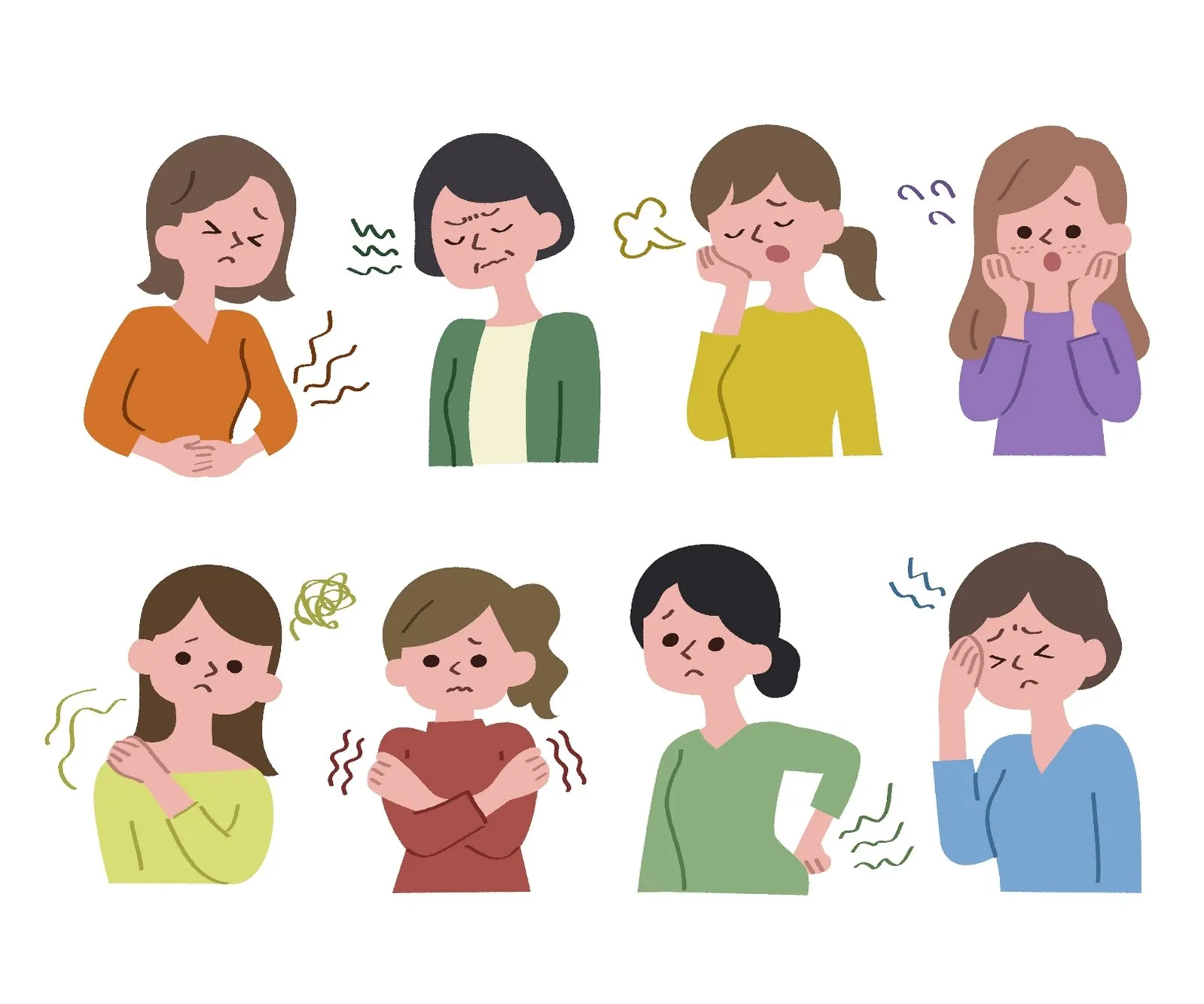 更年期の女性のイラスト