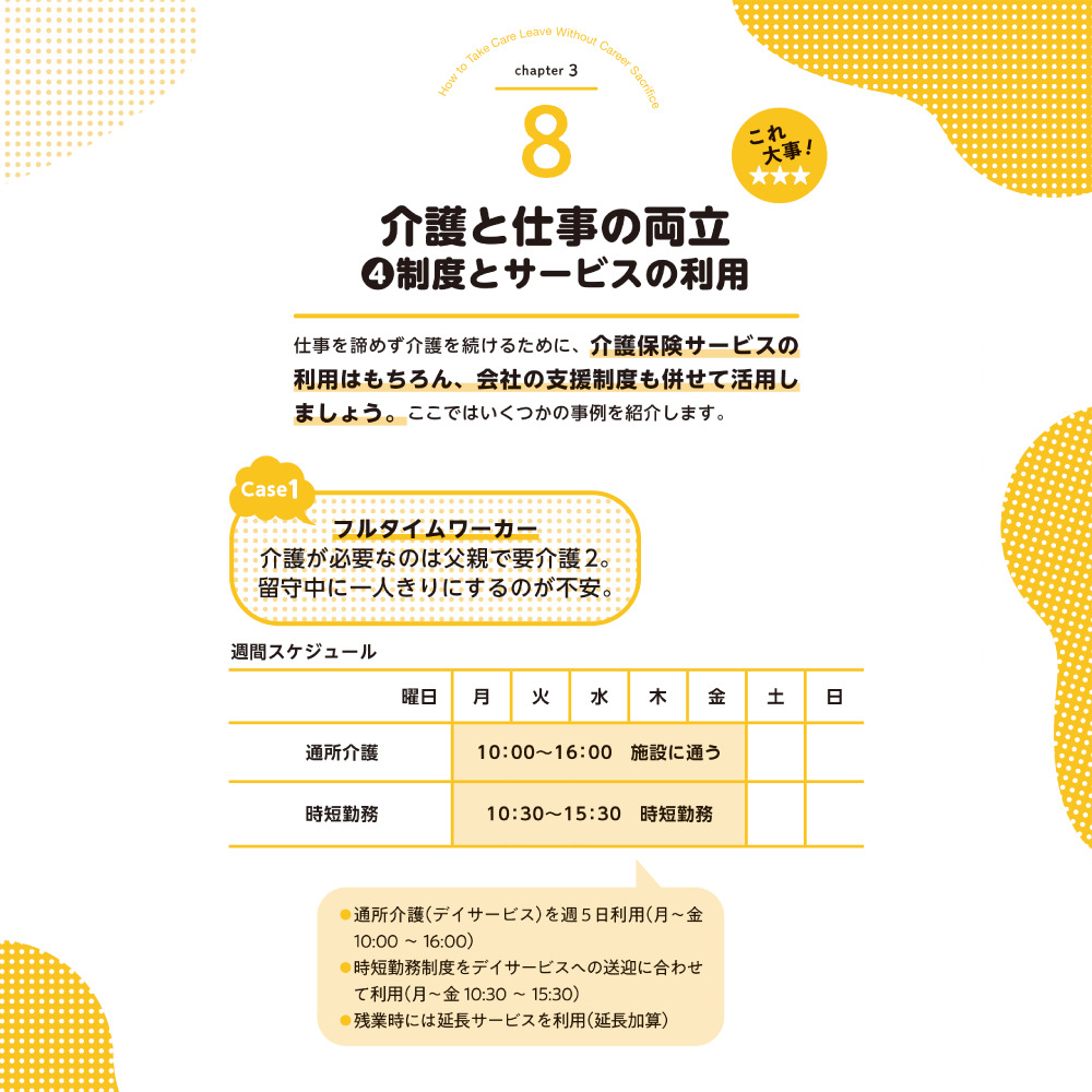 介護離職しない！ chapter3 8介護と仕事の両立 4制度とサービスの利用