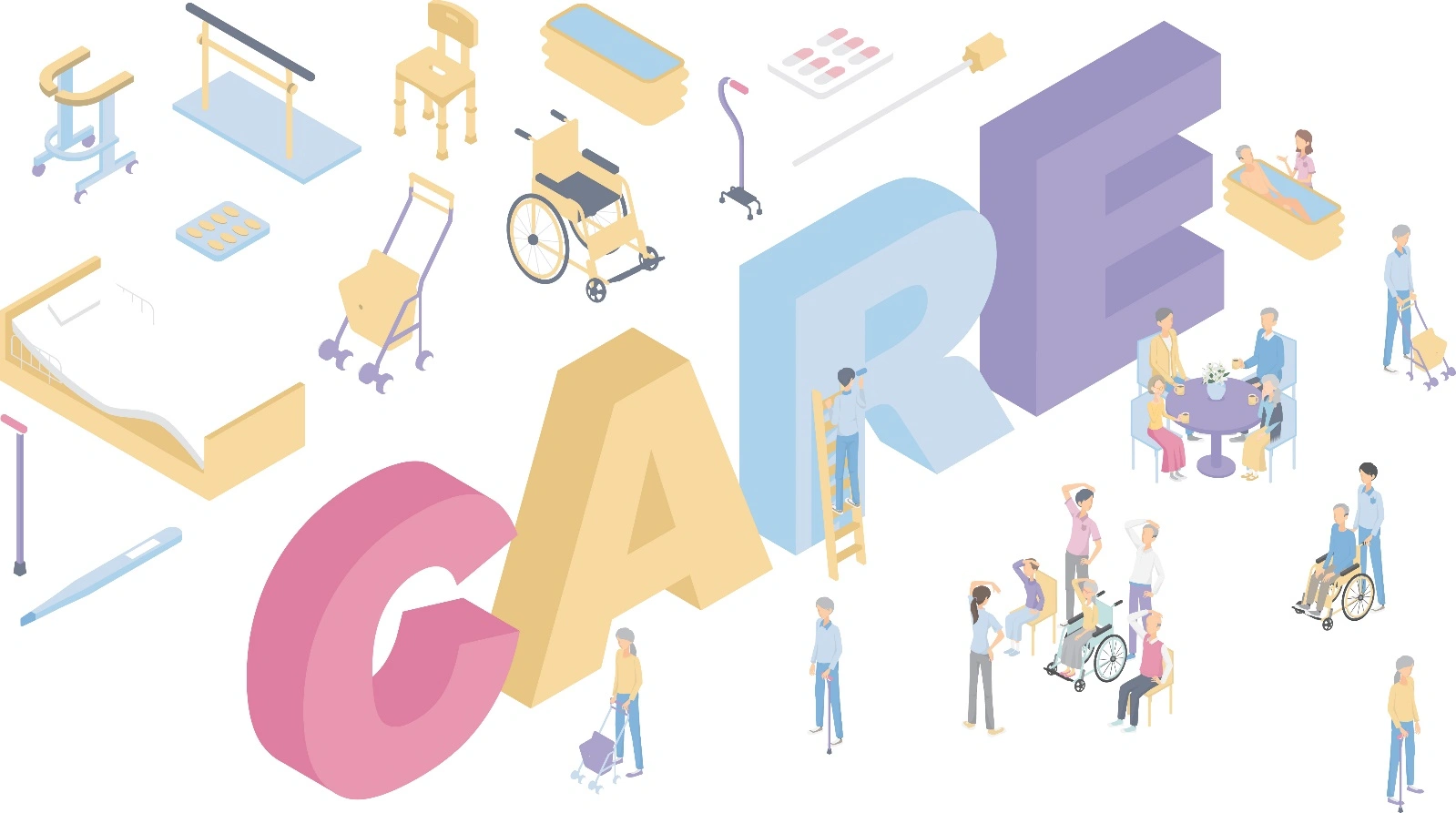 ナッジ理論の概念図、人々がより良い選択をするようそっと後押しする様子