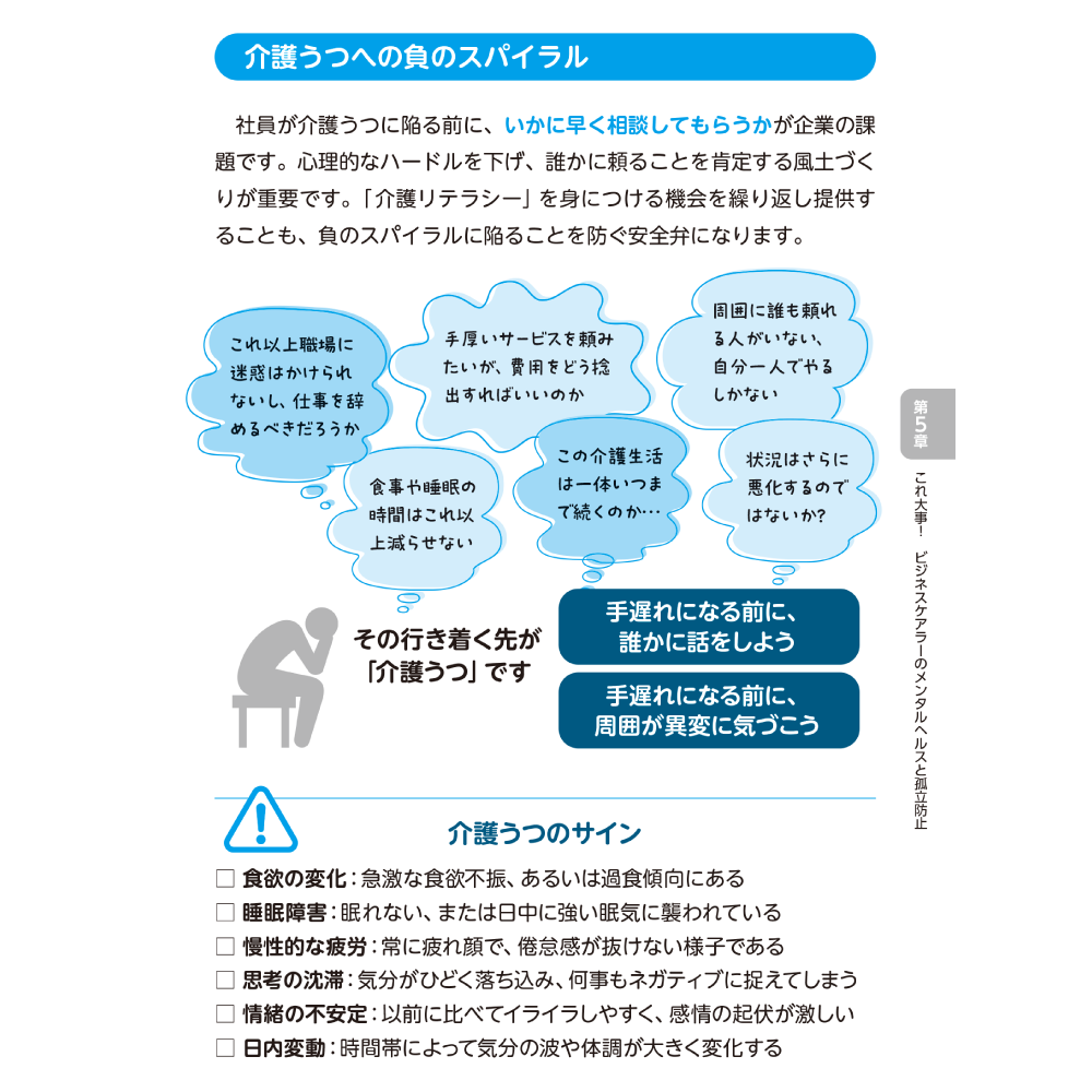 ビジネスケアラーを支える両立支援ガイド 介護うつへの負のスパイラル