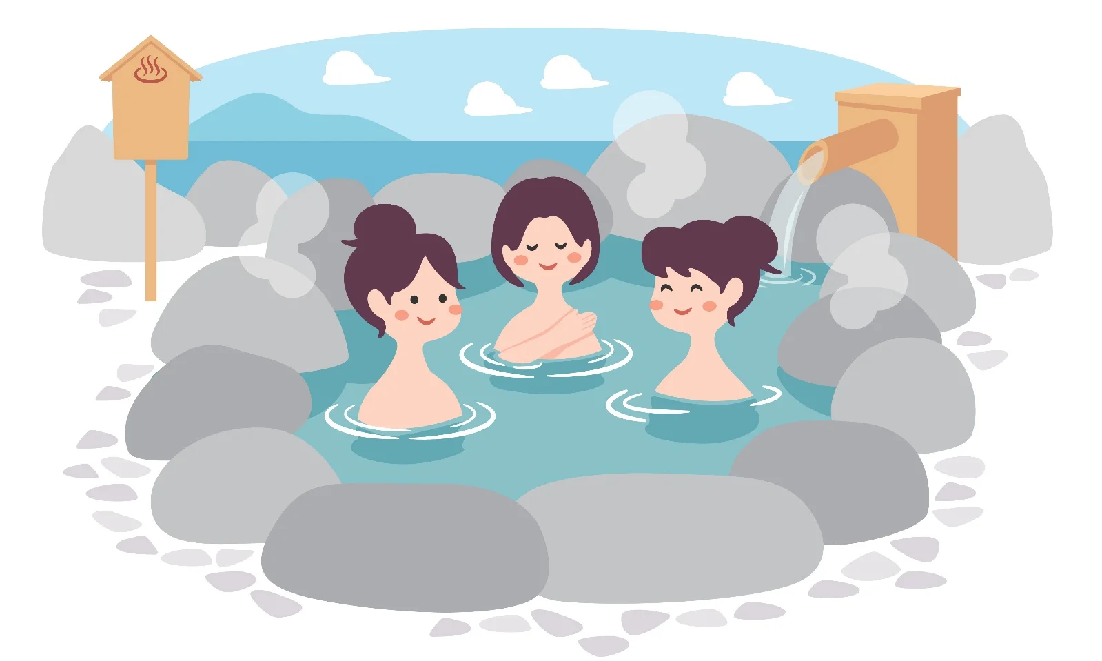 夏に湯船に浸かる入浴のイメージ