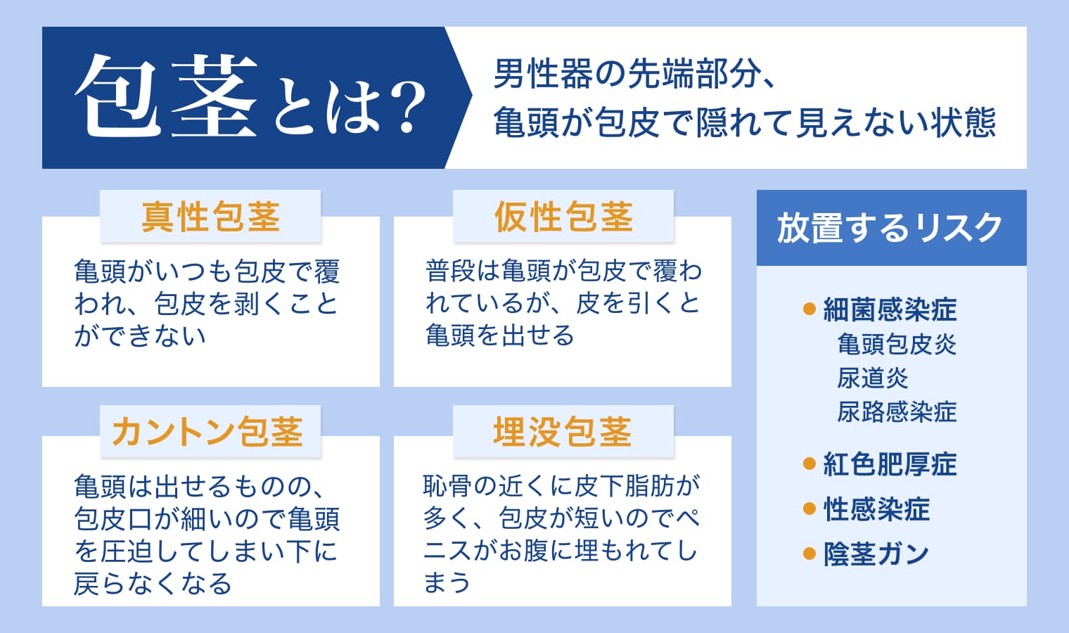 包茎とは?包茎の種類と手術の必要性