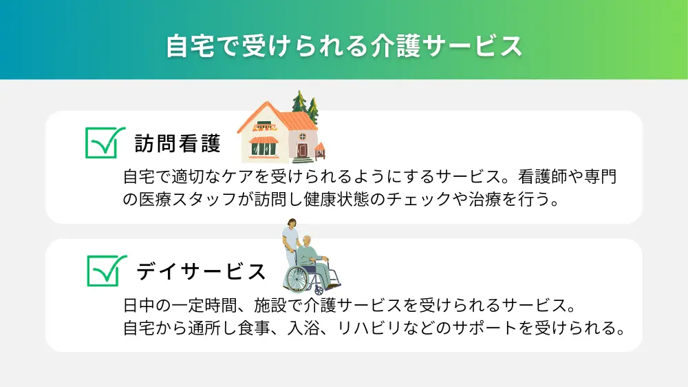 自宅で受けられる介護サービス