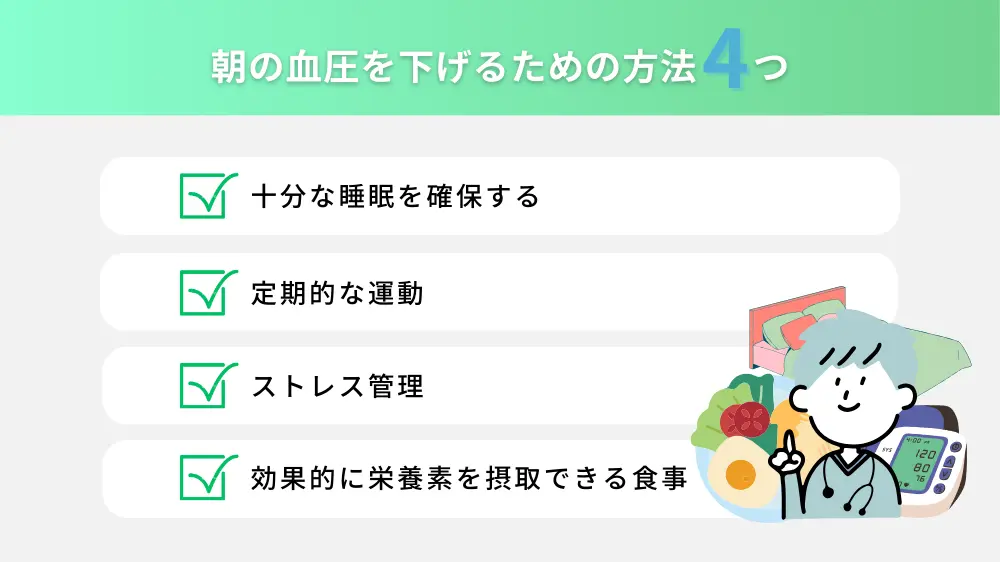 朝の血圧を下げるためには