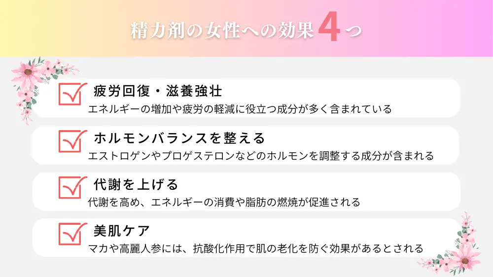 精力剤の女性への効果