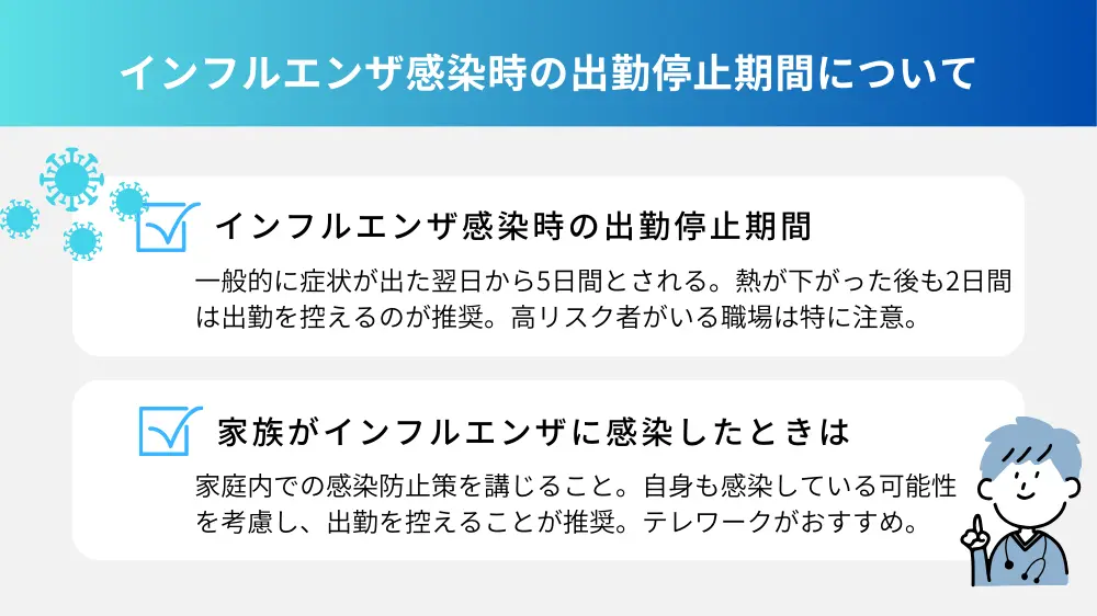 インフルエンザ感染時は出勤停止になる？