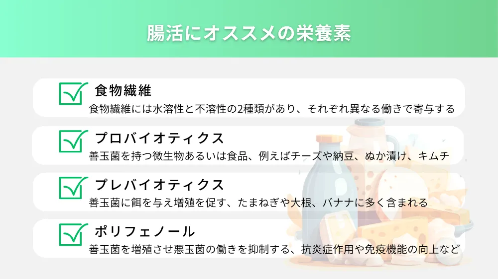 腸活にオススメの栄養素