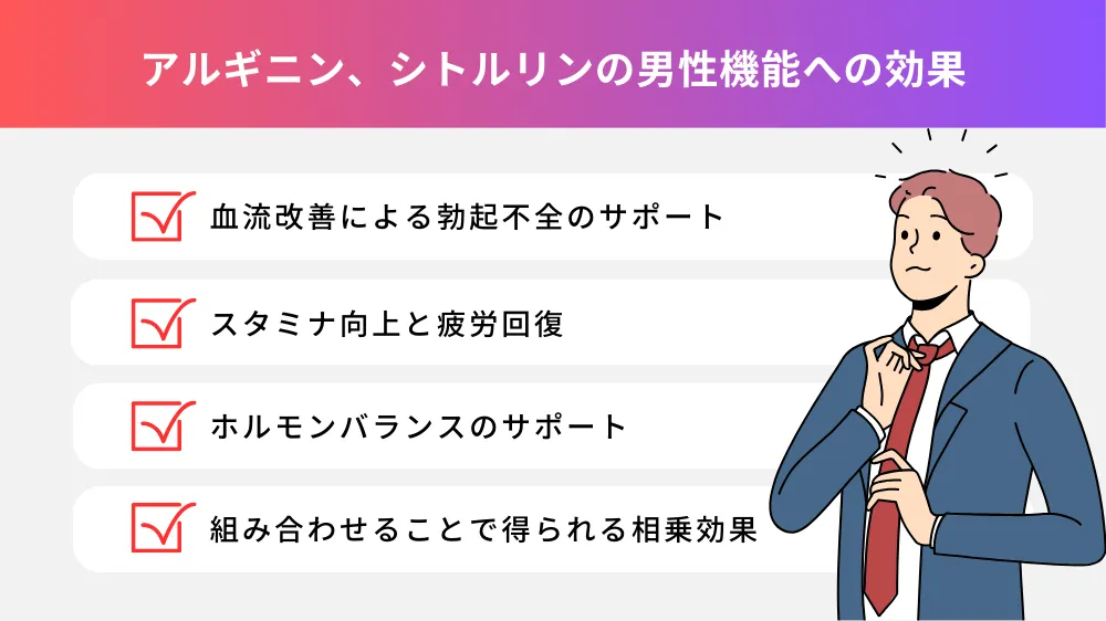 アルギニン、シトルリンの男性機能への効果とは？