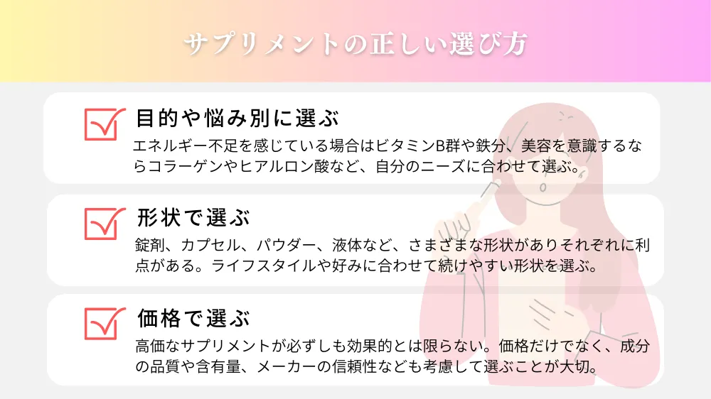 サプリメントの正しい選び方