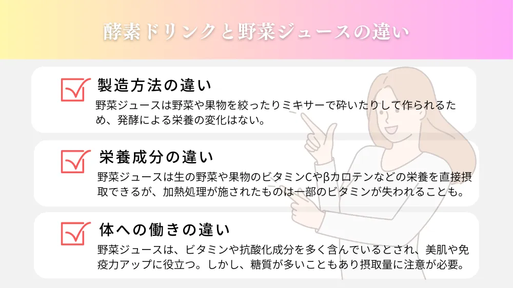 酵素ドリンクと野菜ジュースの違い