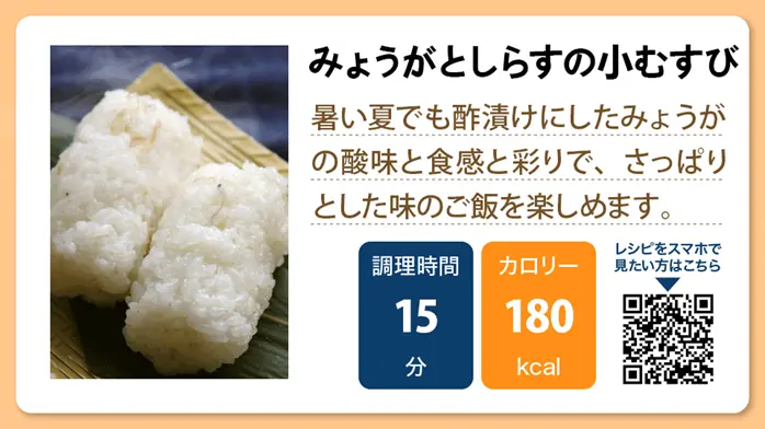 みょうがとしらすの小むすび